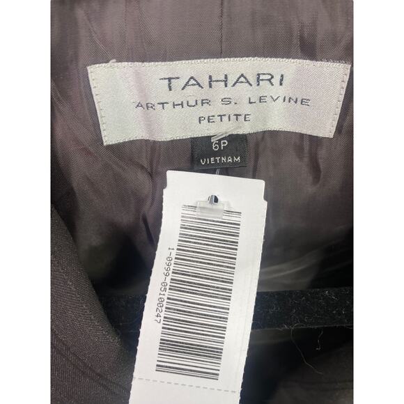 TAHARI Arthur S. Levine Sleek Modern Suit Corpcore Blazer Jacket 6 Petite Brown - Picture 6 of 14